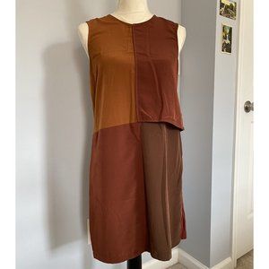 ZARA Special Edition Sleeveless Shift Dress Maroon and Copper Size M